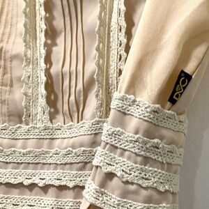 DVC vintage dress cream cottage core, lolita like, laces frills